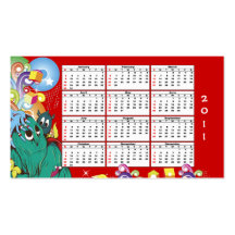 2011 Monster Calendar Pocket Card Business Cards