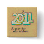 2011 New Year Wisdom insight growth fun owl art buttons