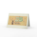 2011 New Year Wisdom insight growth fun owl art Cards