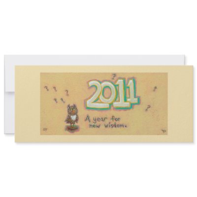 2011 New Year Wisdom insight growth fun owl art Announcements by SimpleTerms
