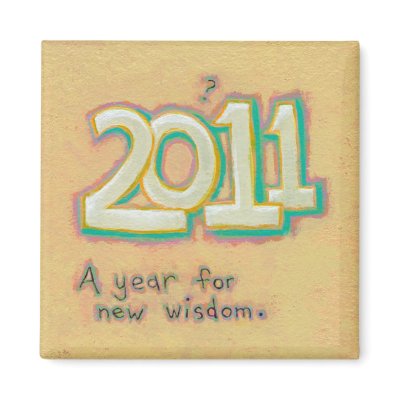 2011 New Year Wisdom insight growth fun owl art Refrigerator Magnet by SimpleTerms