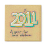 2011 New Year Wisdom insight growth fun owl art Magnet