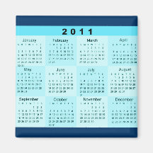 2011 Year at a Glance Calendar Magnet