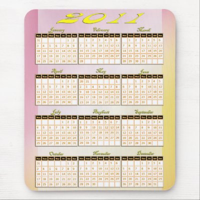 2011 Year at a Glance Calendar by MidnightDreamer