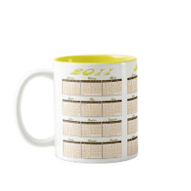 2011 Year at a Glance Calendar Coffee Mugs