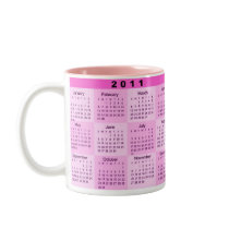 2011 Year at a Glance Calendar Coffee Mug