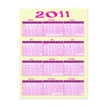 2011 Year at a Glance Calendar
