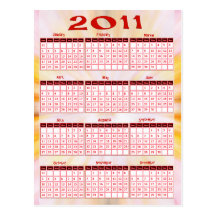 2011 Year at a Glance Calendar Postcards