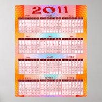 2011 Year at a Glance Calendar Poster  Print