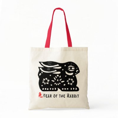 2011 Year of The Rabbit Paper Cut Gift Tote Bags by Year_Of_Rabbit_Tees