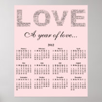 2012: A Year of Love Wall Calendar
