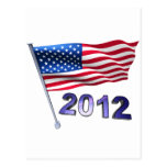 2012 avec le drapeau des Etats-Unis Carte Postale