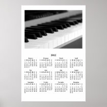 2012 Beautiful Music Piano Yearly Wall Calendar Print