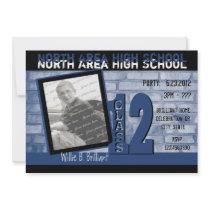 2012 Brickwork Graffiti / Blue Personalized Invites