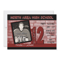 2012 Brickwork Graffiti Red Personalized Invite