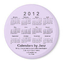 2012 Calendar Business Card Template Refrigerator Magnets