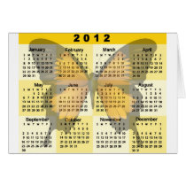 2012 Calendar Butterfly print Greeting Card