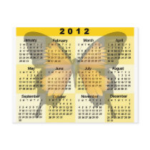 2012 Calendar Butterfly print Post Card