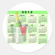 2012 Calendar - Champagne Bucket Print Stickers