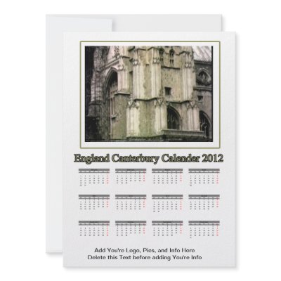 2012 Calendar England Canterbury The MUSEUM Zazzle Invites by The_MUSEUM