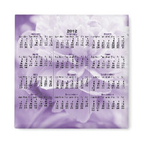 2012 Calendar - Purple Peony Calendar Magnet