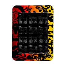 2012 Calendar Swirl Rectangular Magnets