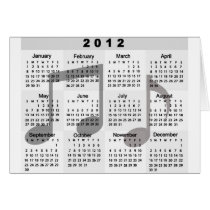 2012 Calendar with Musical Notes print Greeting Card