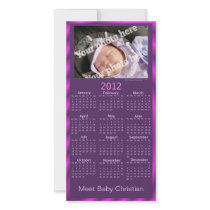 2012 Custom Photo Calendar Card Template (Purple)