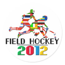 2012: Field Hockey Round Sticker