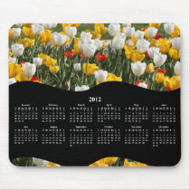 2012 Field of Colourful Tulips Yearly Calendar Mousepads