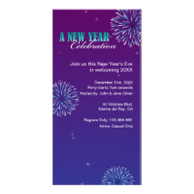 2012 Fireworks Blue Sky New Year's Party Photo Greeting Card