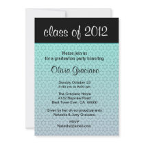 2012 Graduation Aqua Blue Stars Personalized Announcements