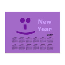 2012 Happy New Year Calendar Postcard