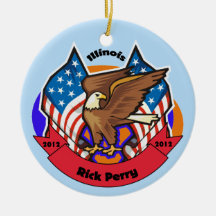 2012 Illinois for Rick Perry Christmas Tree Ornaments