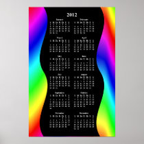 2012 Psychedelic Rainbow Yearly Wall Calendar Posters