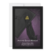2012 Purple Tassel Charm Graduation Announcement