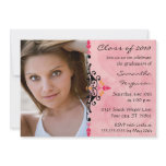 2012 Trendy floral swirls graduation party invite