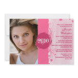 2012 Trendy grunge pink graduation party invite