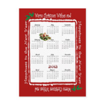 2012 Vintage Christmas Wishes Postcard Calendar #5