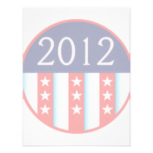 2012 Vote Election Round Seal Red Blue faded Custom Announcement