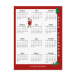2012 Westie Christmas Wishes Calendar Postcard