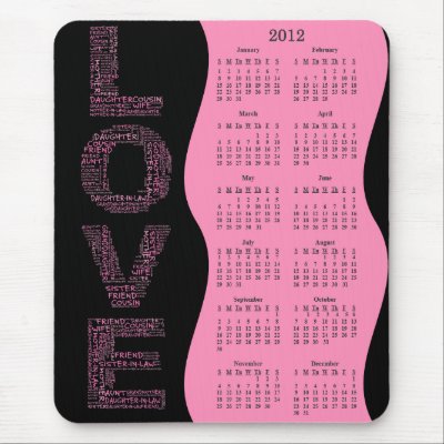 2012 Year for Love Yearly Calendar by inspiredbygenius