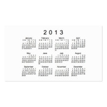 2013 Calendar Business Card