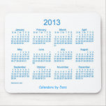 2013 Calendar Cyan and White Mouse Pad