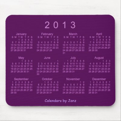2013 Calendar Mousepad by Calendars_by_Janz
