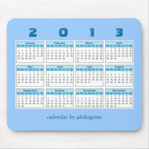 2013 Calendar Mousepad
