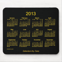 2013 Calendar Neon Gold Mouse Pad