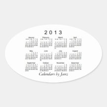 2013 Calendar Sticker