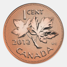 2013 Canadian penny Sticker