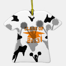 2013 Cheerleader graduation Orange Christmas Ornaments